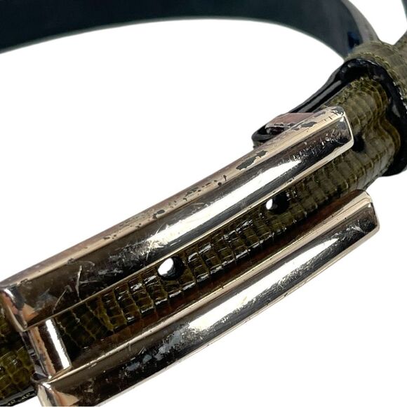 Cale Vintage Genuine Lizard Leather Green Belt Made in Spain women’s Size 32 - Picture 2 of 10